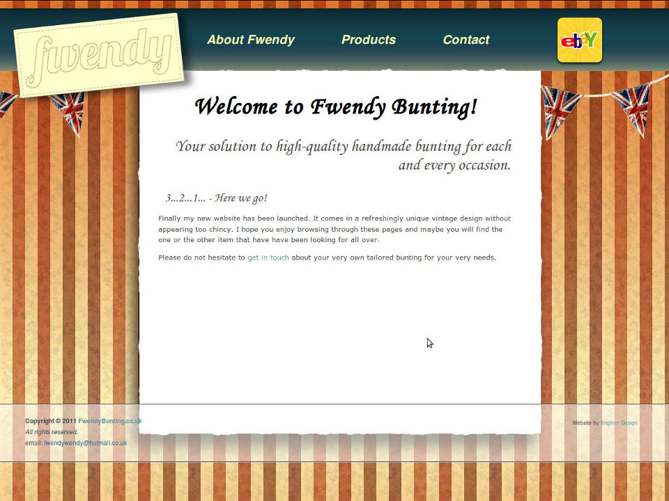 Screenshot von Fwendys Webseite